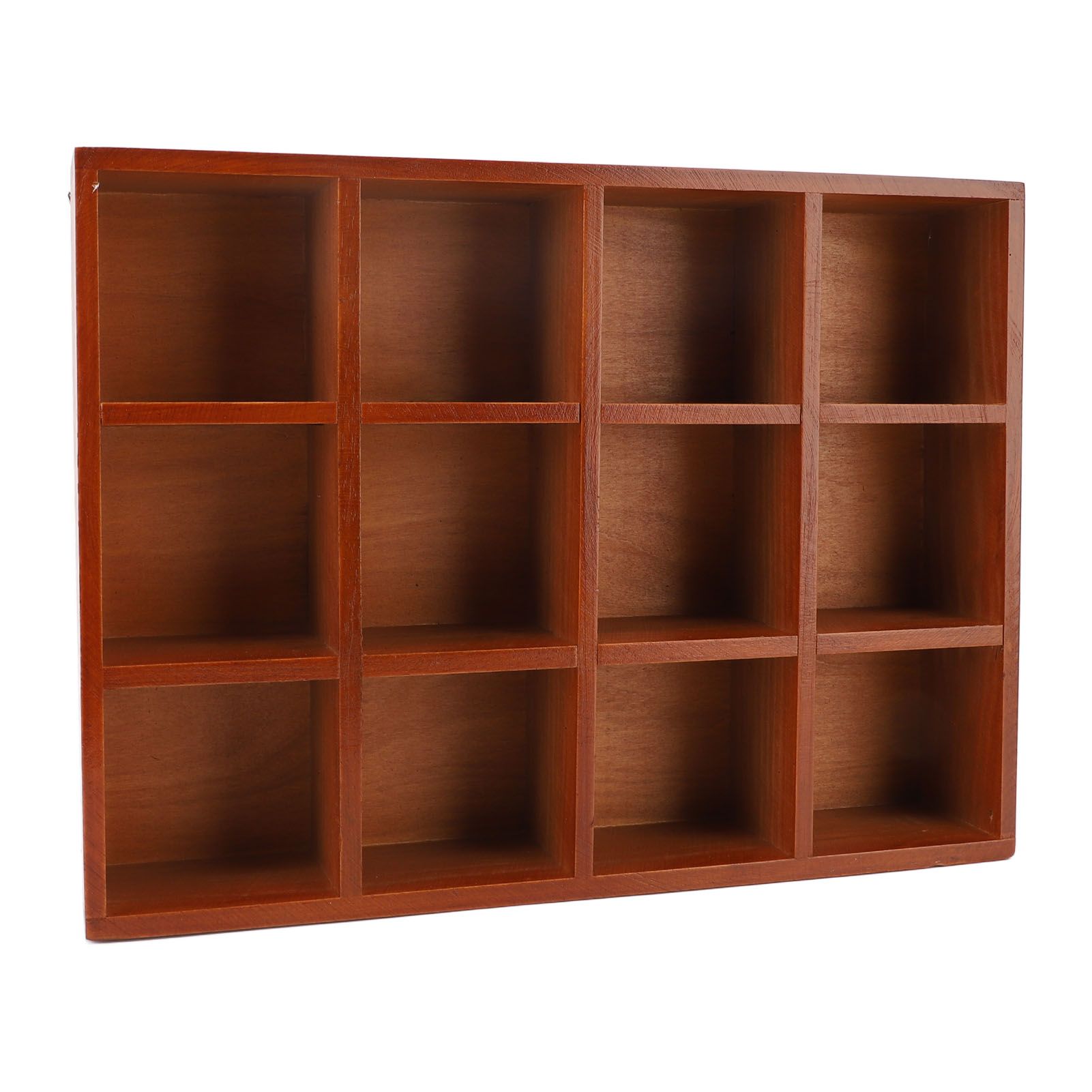 Wood Desktop Organizer Multiple Compartments Vintage Wooden Tabletop Storage view 8