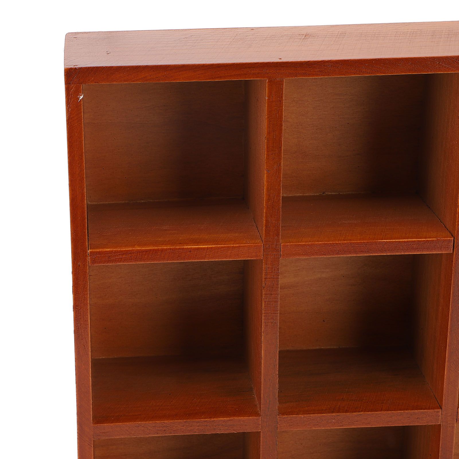 Wood Desktop Organizer Multiple Compartments Vintage Wooden Tabletop Storage view 9