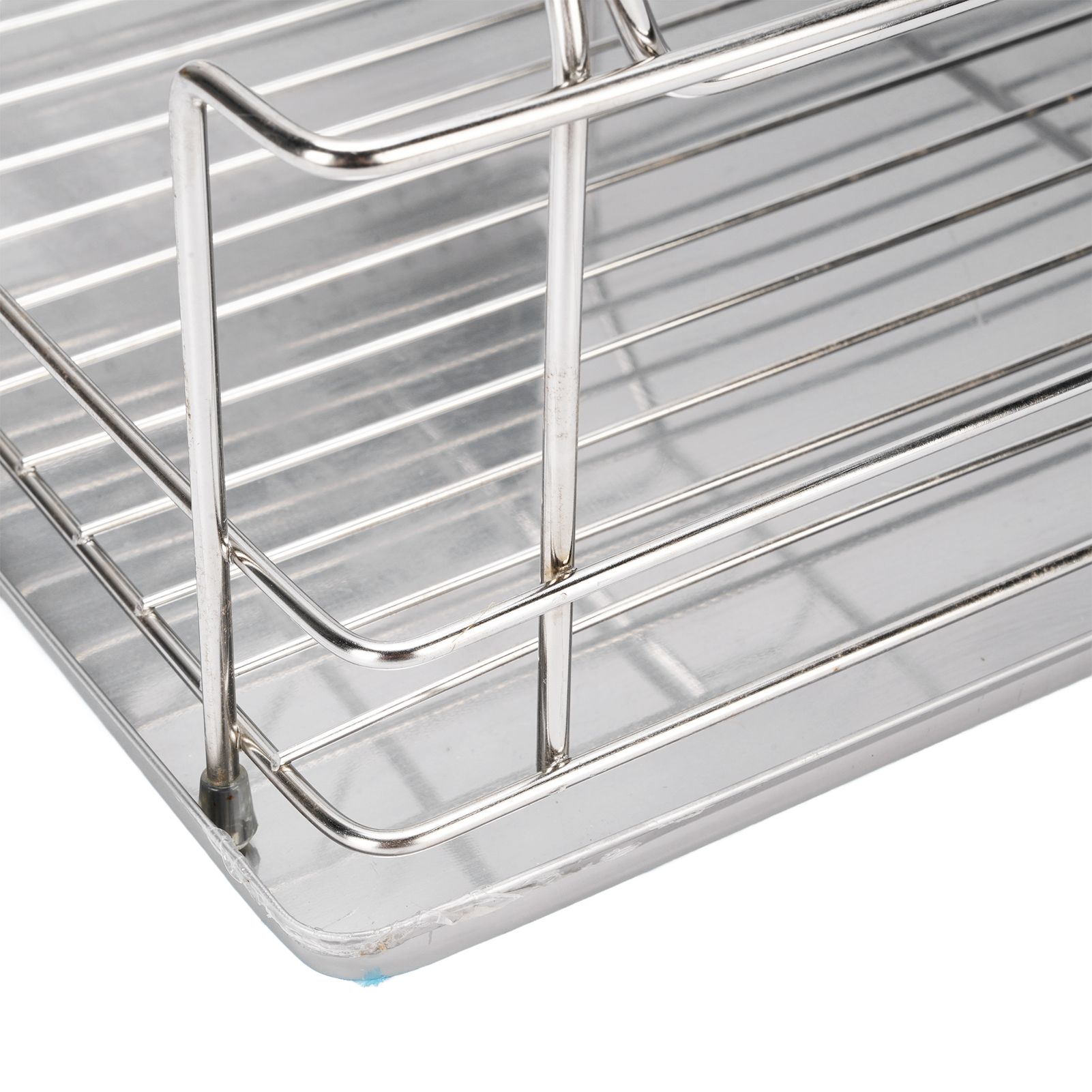 Dish Drying Rack Space Saving 2 Tier Dish Rack for Kitchen Counter Stainless view 5