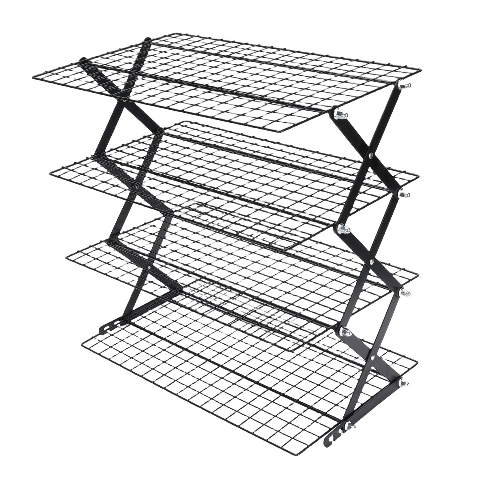 Kitchen Countertop Storage Rack Foldable Stainless Steel Space Saving Shelf