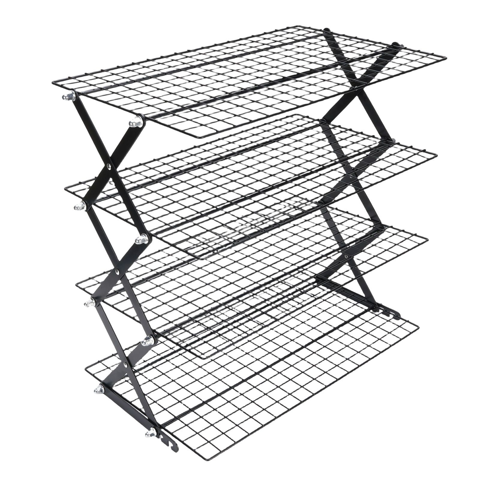 Kitchen Countertop Storage Rack Foldable Stainless Steel Space Saving Shelf view 3