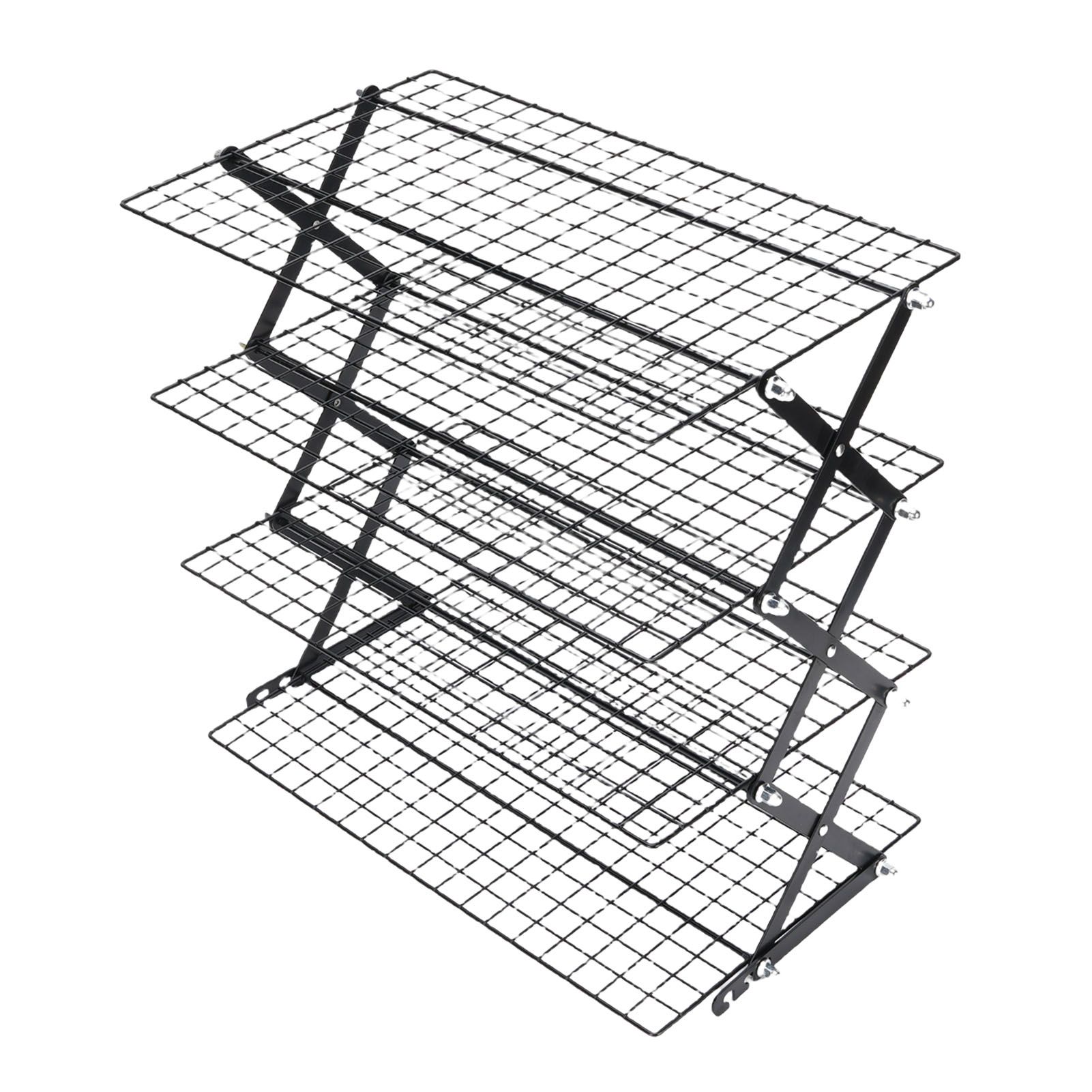 Kitchen Countertop Storage Rack Foldable Stainless Steel Space Saving Shelf view 4