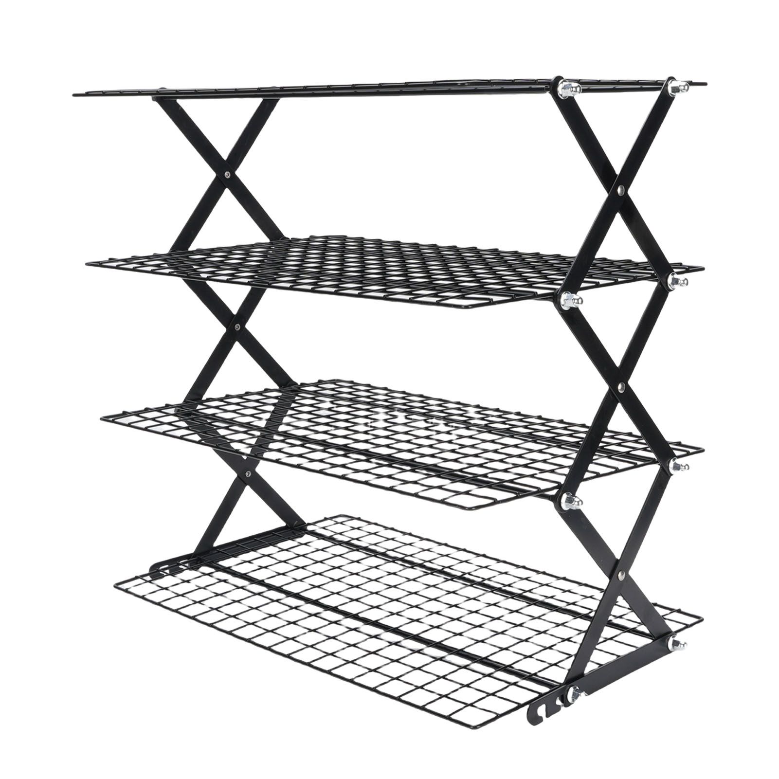Kitchen Countertop Storage Rack Foldable Stainless Steel Space Saving Shelf view 10