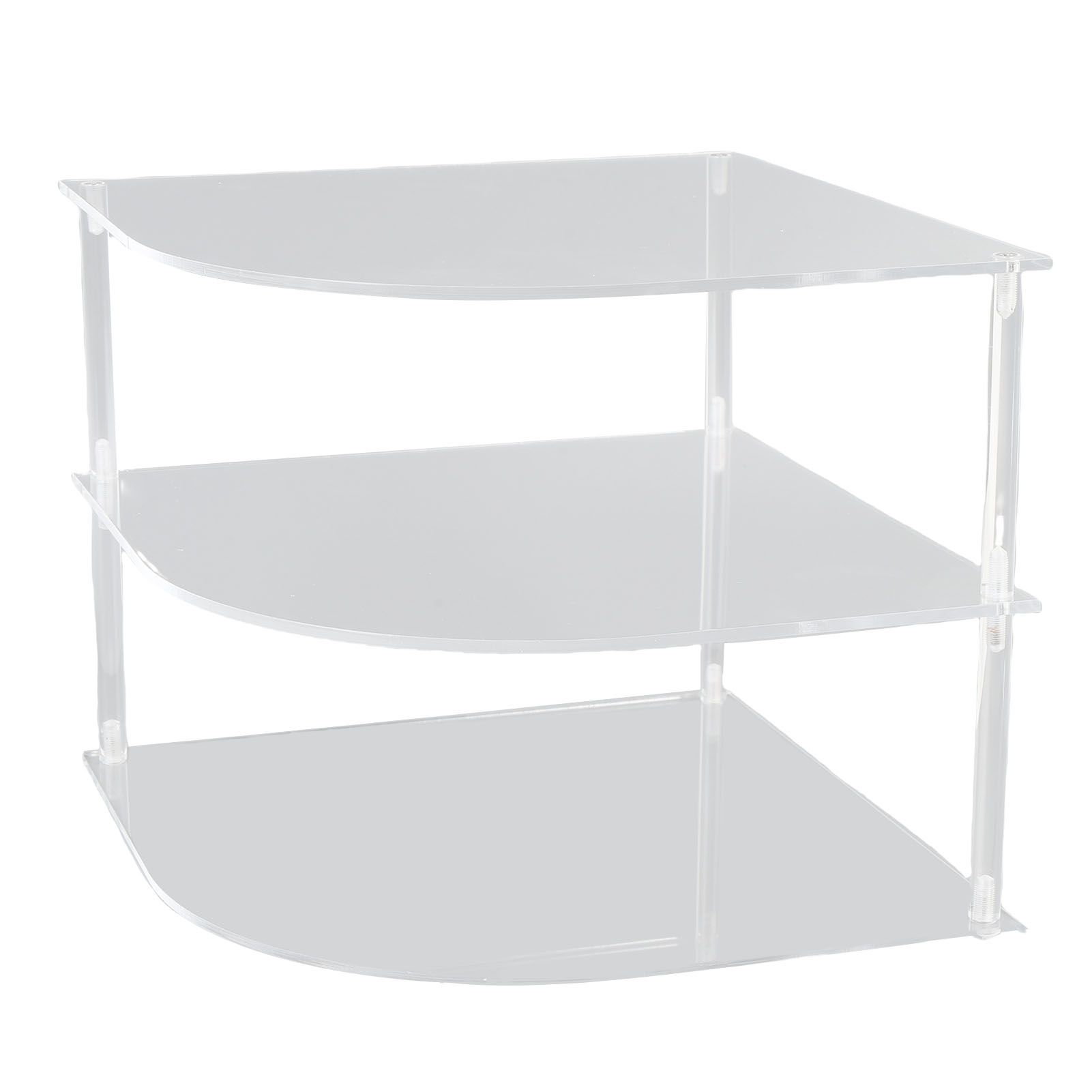 Acrylic Plate Organizer Holder Clear Corner Shelf 3 Tier Kitchen Cabinet Space