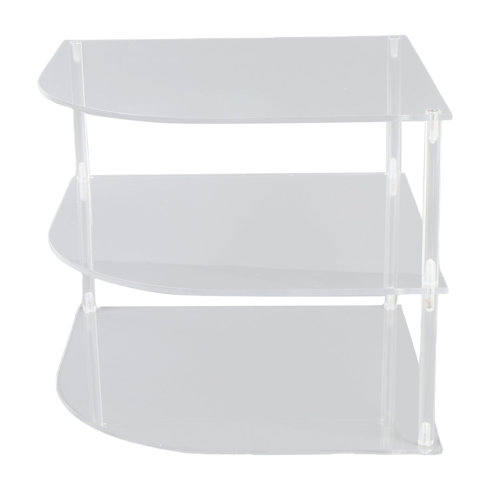 Acrylic Plate Organizer Holder Clear Corner Shelf 3 Tier Kitchen Cabinet Space view 4