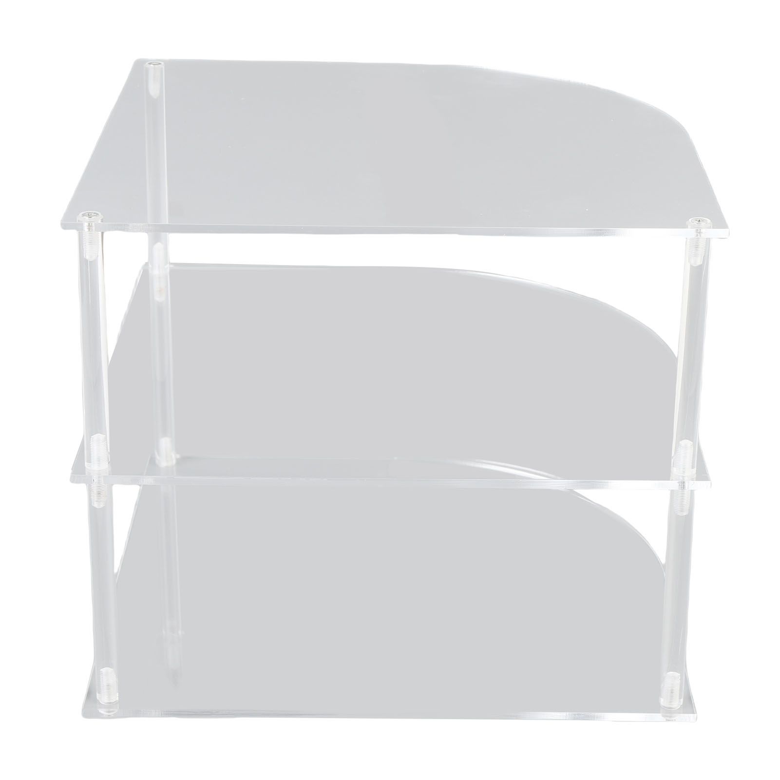 Acrylic Plate Organizer Holder Clear Corner Shelf 3 Tier Kitchen Cabinet Space view 8