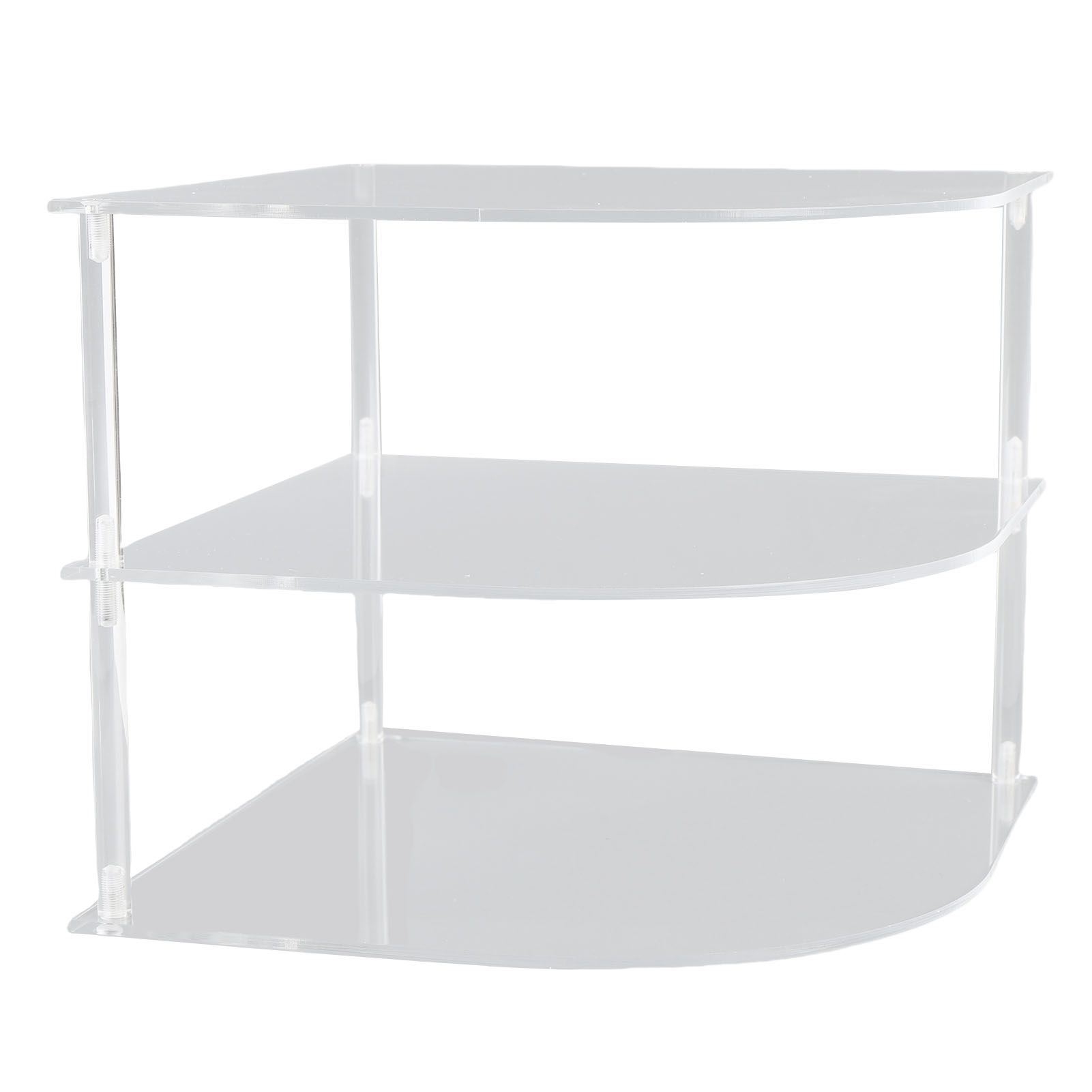 Acrylic Plate Organizer Holder Clear Corner Shelf 3 Tier Kitchen Cabinet Space view 10