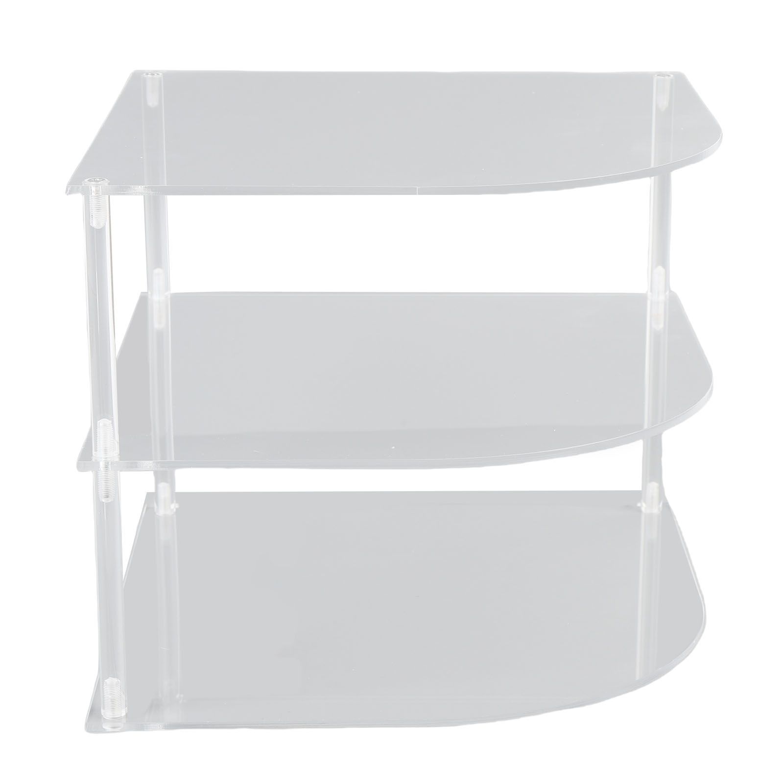 Acrylic Plate Organizer Holder Clear Corner Shelf 3 Tier Kitchen Cabinet Space view 11