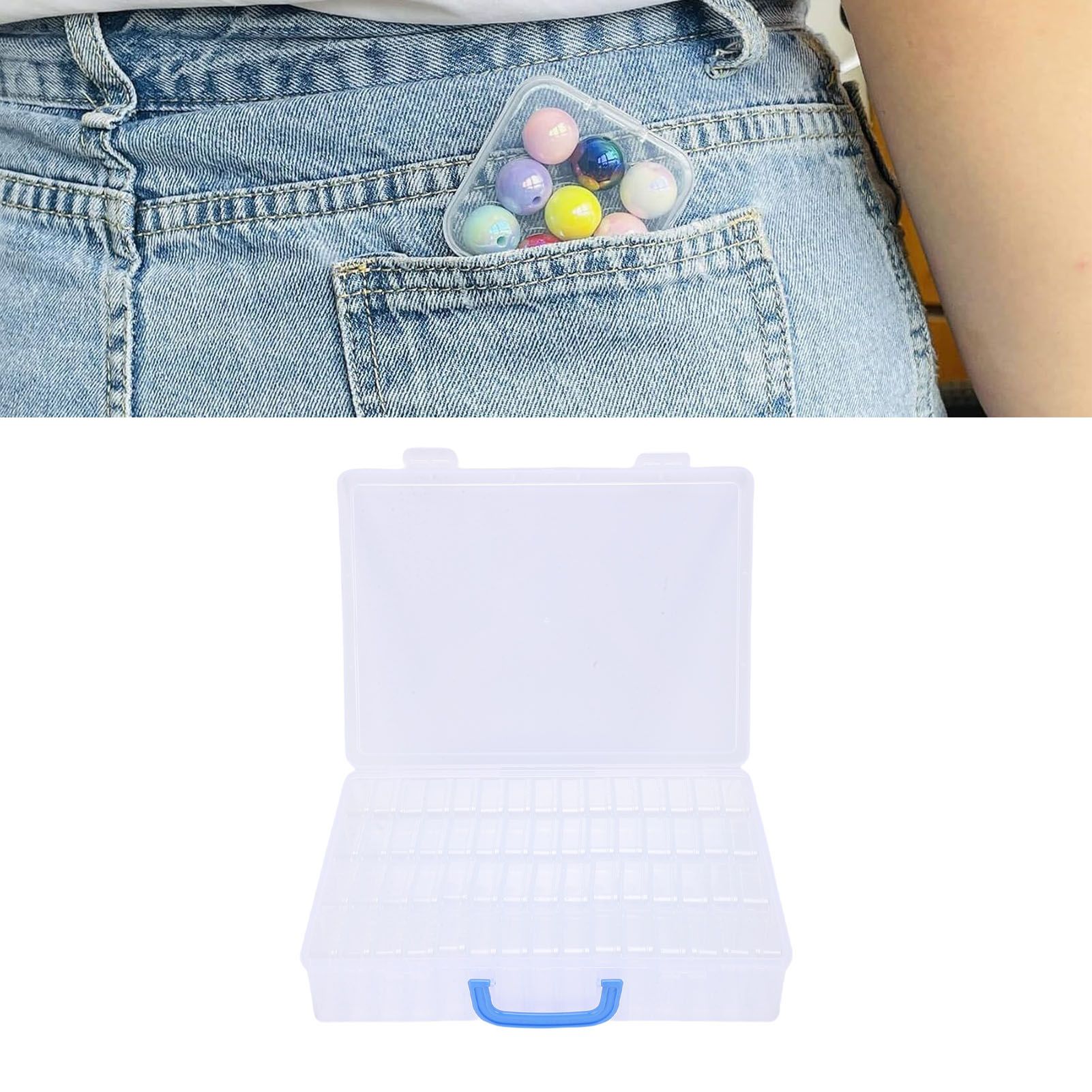 Bead Organizer Box 60 Pcs Small Clear Plastic Bead Storage Cases and Large view 11