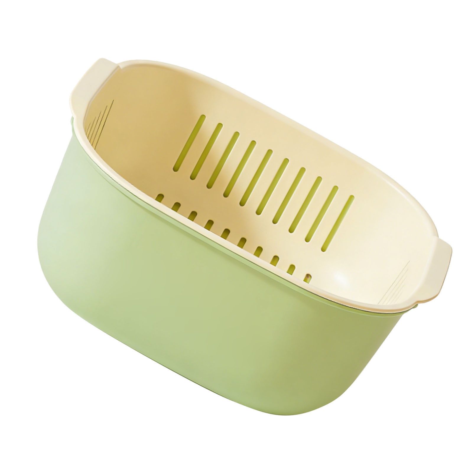 Fruits Vegetable Washing Basket Thickened Plastic Double Layered Drain Basin