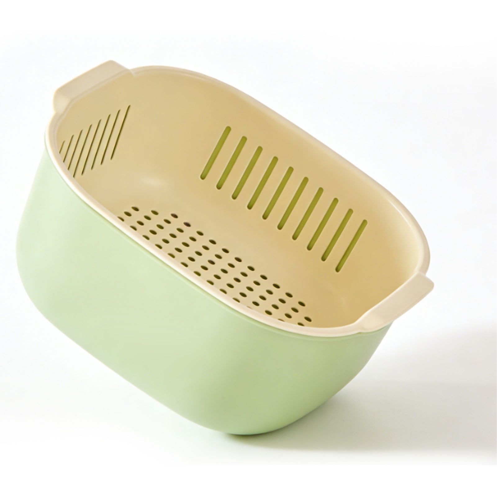 Fruits Vegetable Washing Basket Thickened Plastic Double Layered Drain Basin view 10