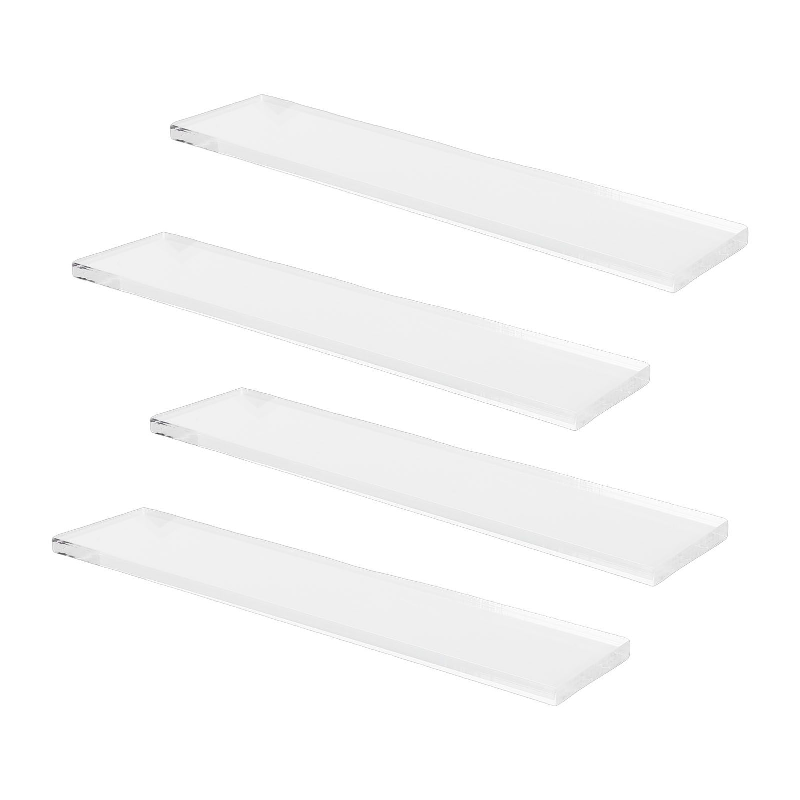 4pcs Cabinet Replacement Shelves Space Saving Transparent Acrylic Floating view 10