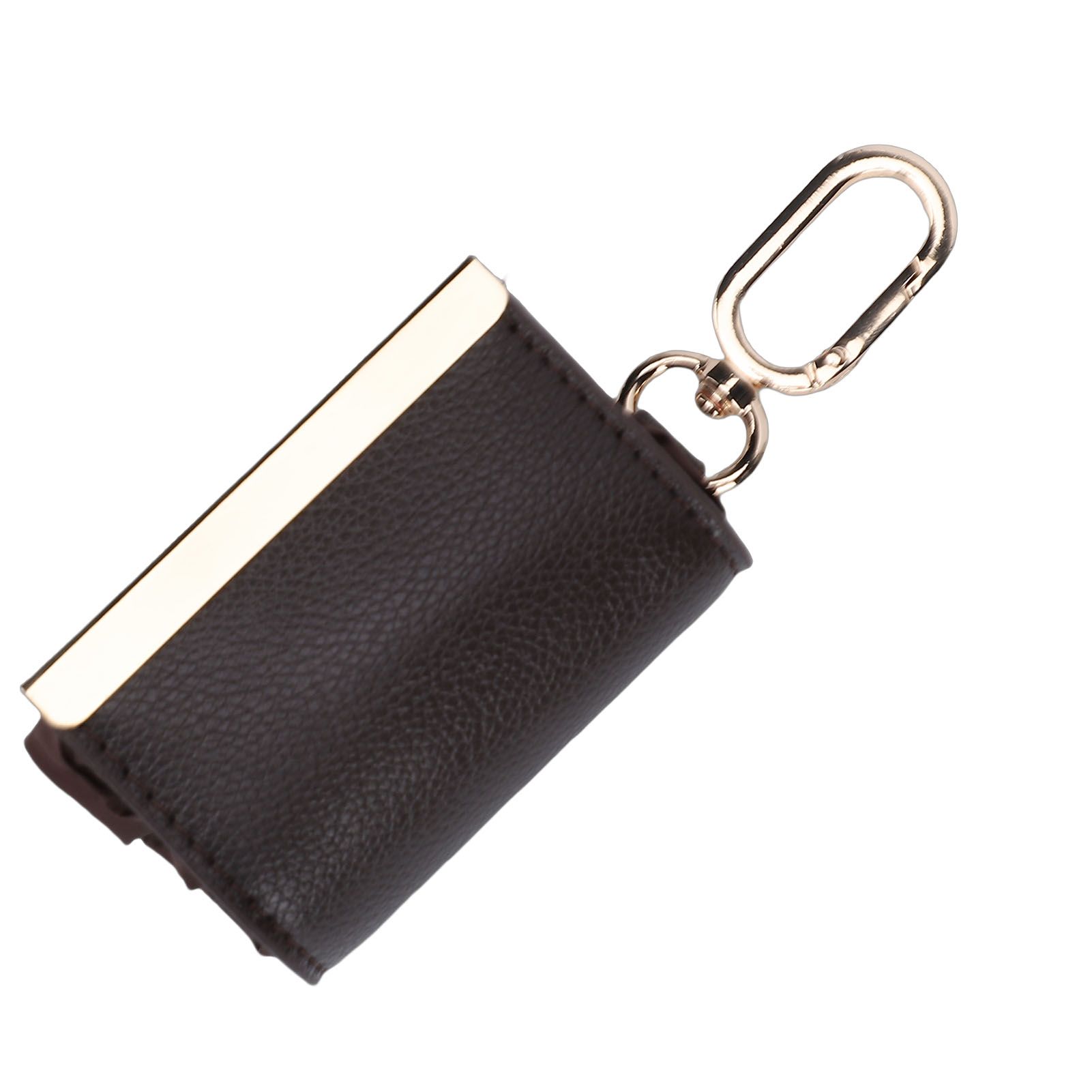 Foldable Handbag with Keychain Leather Nylon Expandable Reusable Grocery Bag view 4