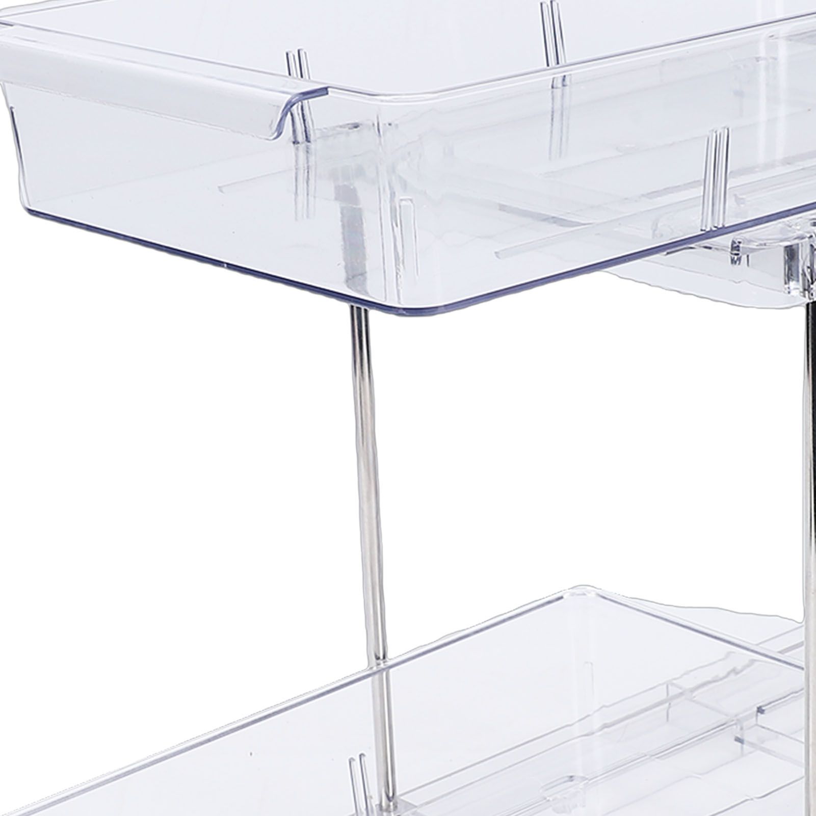 2 Tier Vertical Pull Out Cabinet Organizer Multifunctional Clear Slide Out view 2