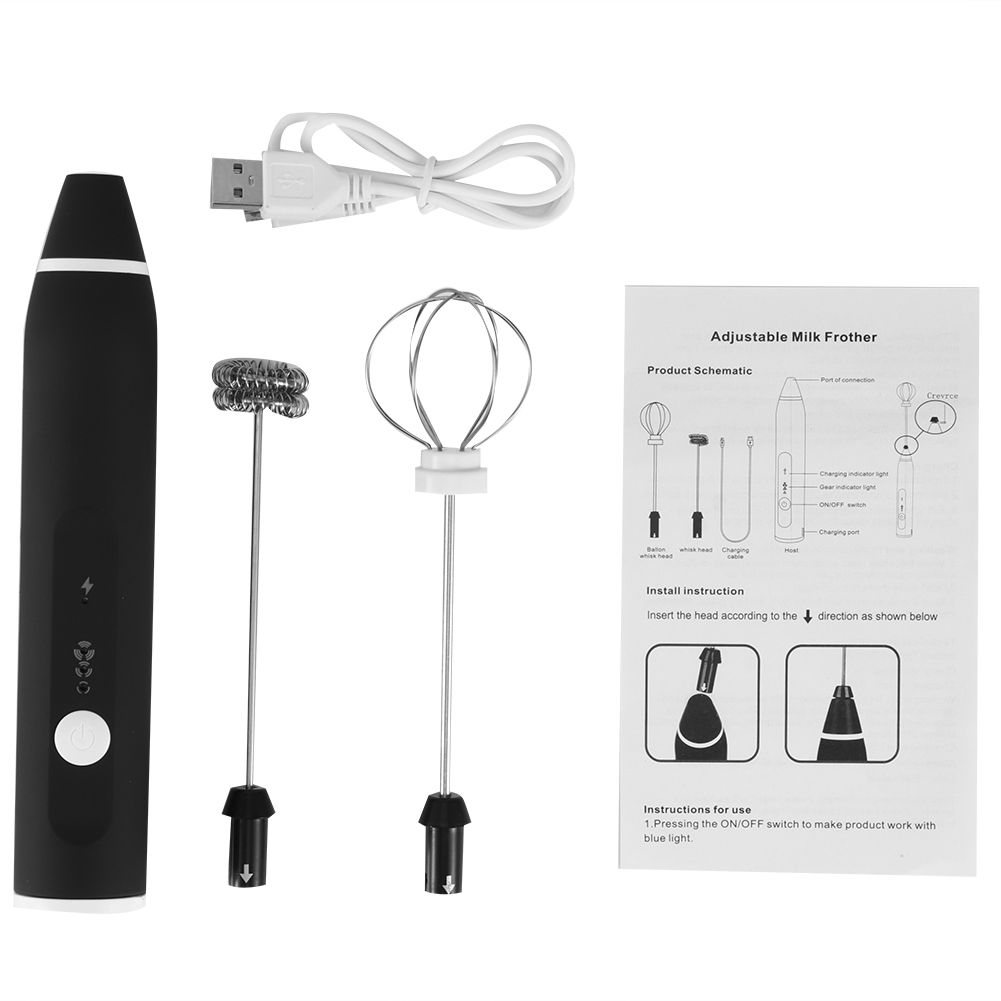 Electric Milk Frother Automatic Egg Beater USB Charging Mixer 3 Speed Settings view 2