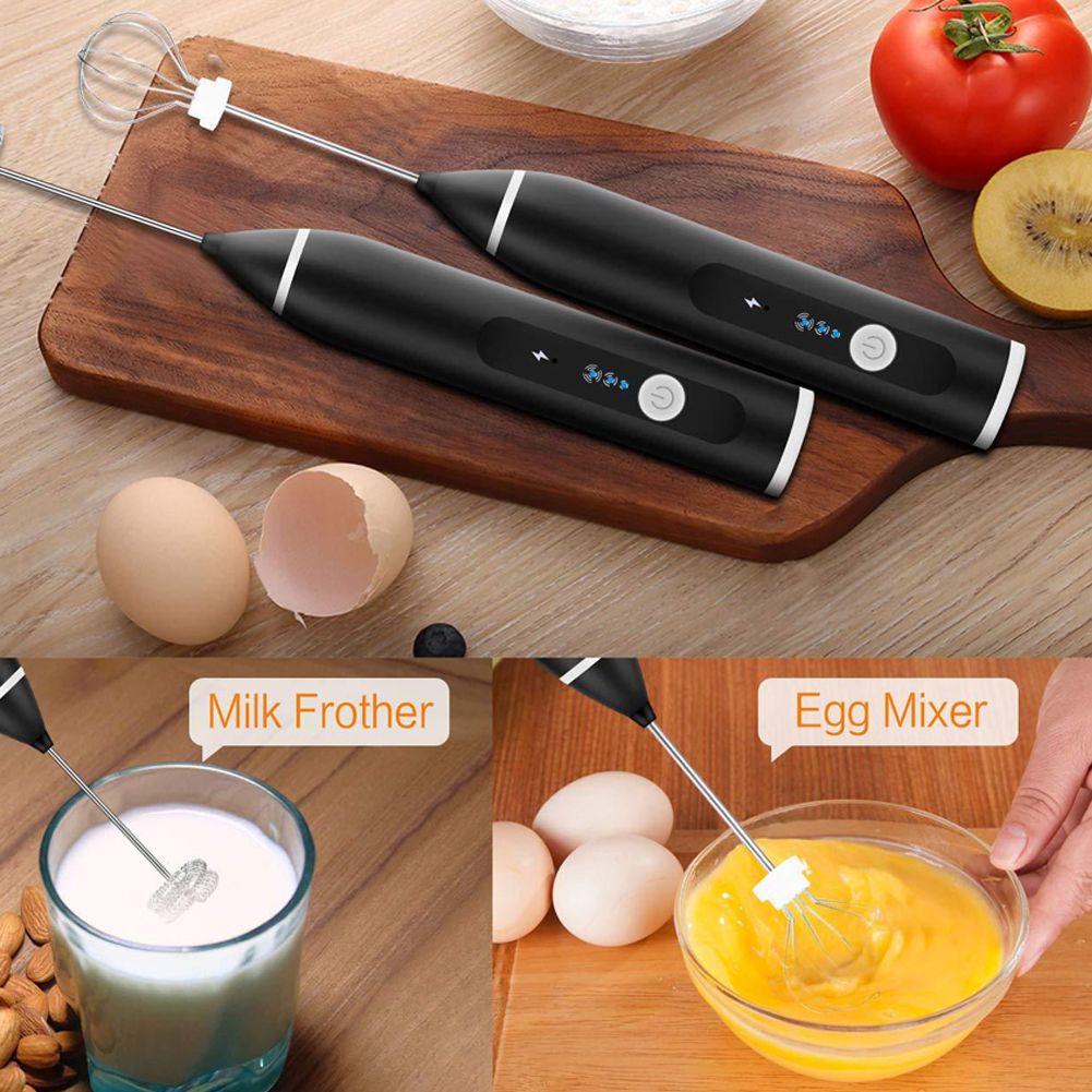 Electric Milk Frother Automatic Egg Beater USB Charging Mixer 3 Speed Settings view 4
