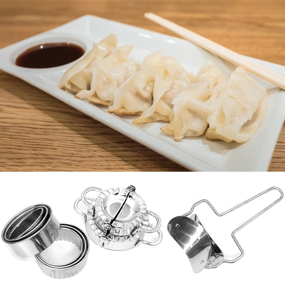 304 Stainless Steel Manual Dumplings Maker Mold Pastry Wrapper Set Kitchen view 10
