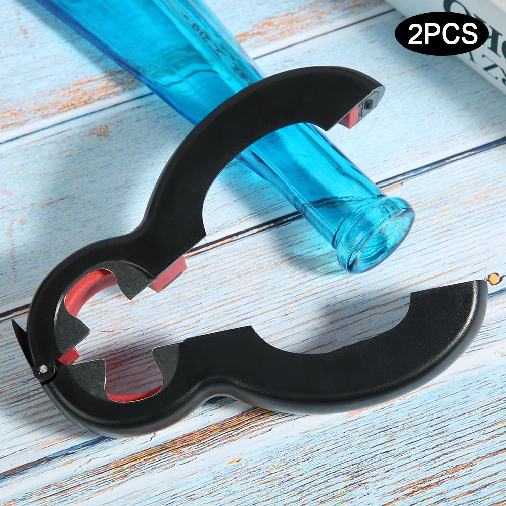 2Pcs 6‑In‑1 Can Opener Simple Multifunctional Bottle Opener Kitchen Handheld view 5