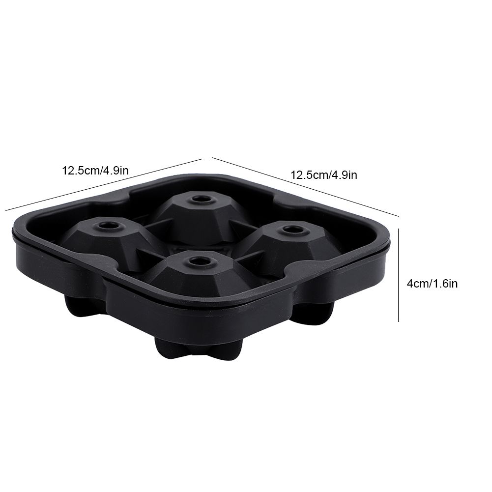 4 Holes Diamond Shaped Ice Ball Mold Maker Silicone Ice Cubes Tray for Party view 11