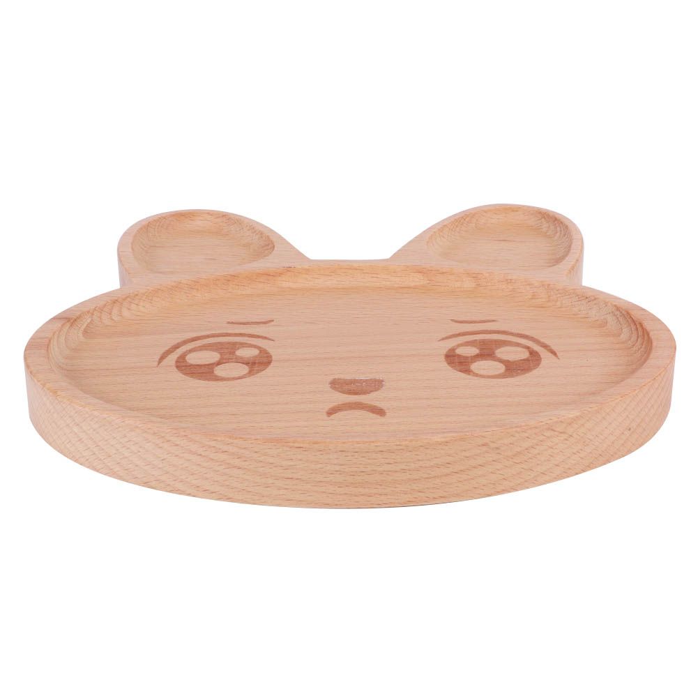 Wooden Food Tray Dish Plate Breakfast Serving Platter Snack Container for Baby view 4