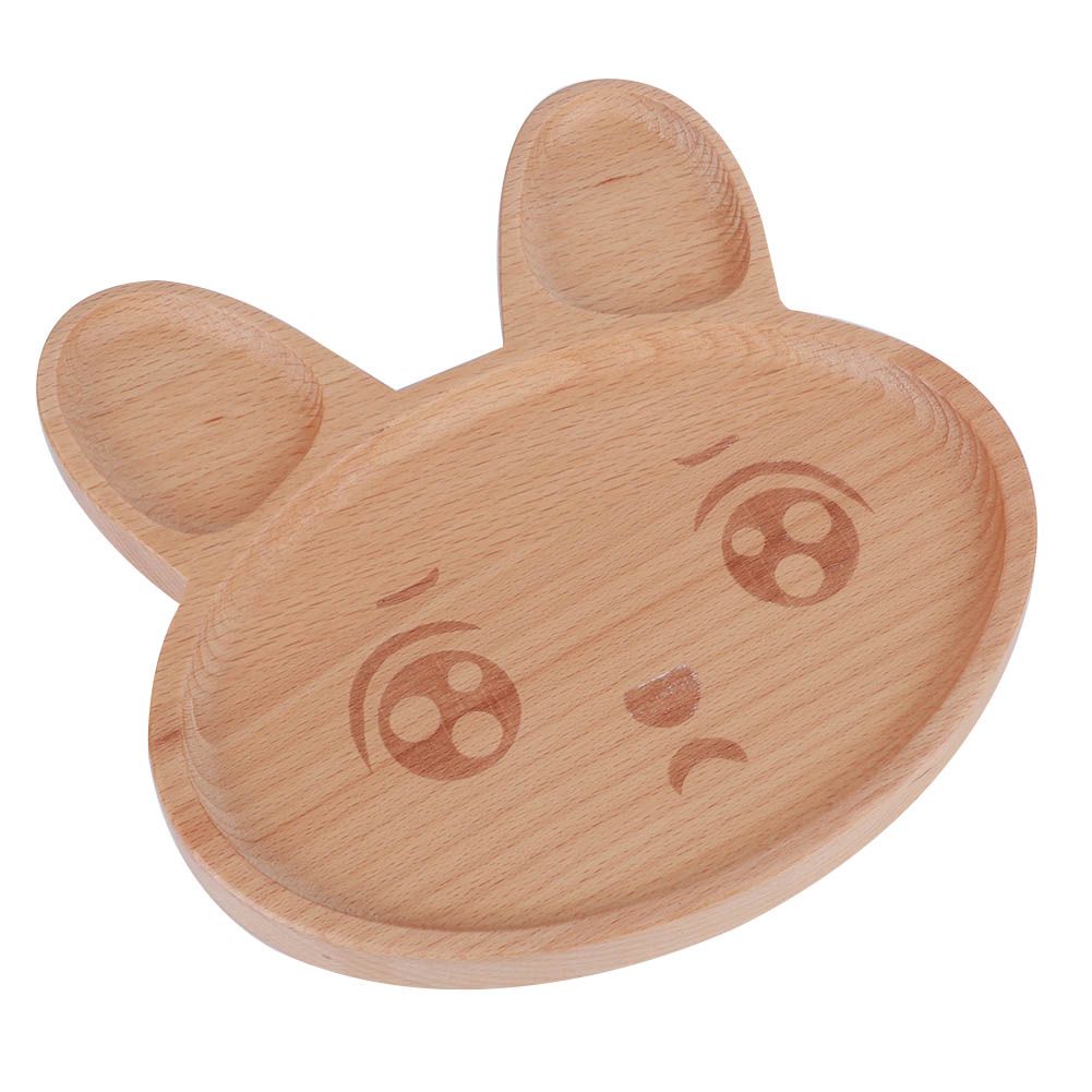Wooden Food Tray Dish Plate Breakfast Serving Platter Snack Container for Baby view 5