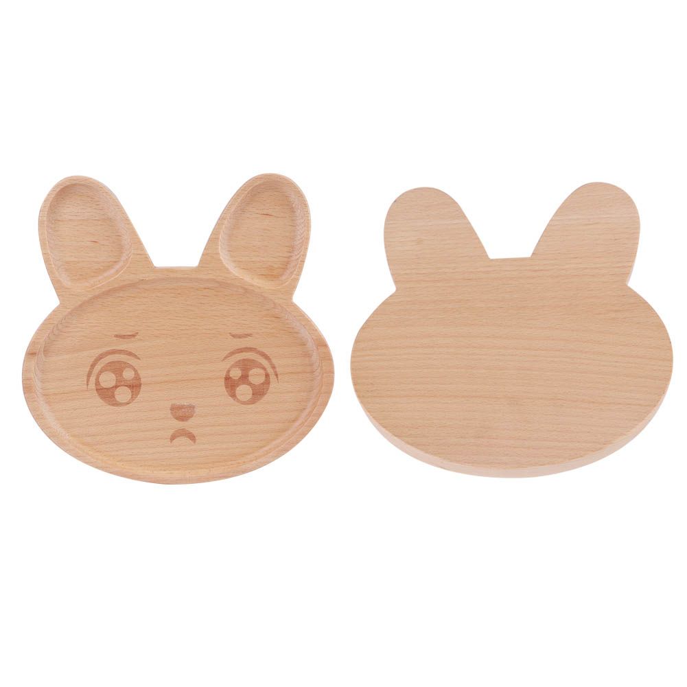 Wooden Food Tray Dish Plate Breakfast Serving Platter Snack Container for Baby view 6