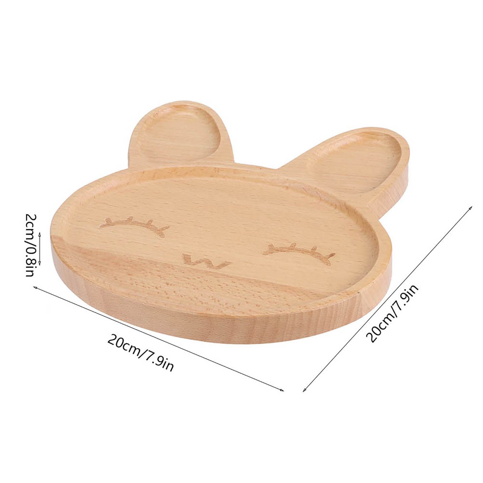 Cute Animal Wooden Plate Divided Dish Bowl Snack Food Serving Tray for Kid view 11
