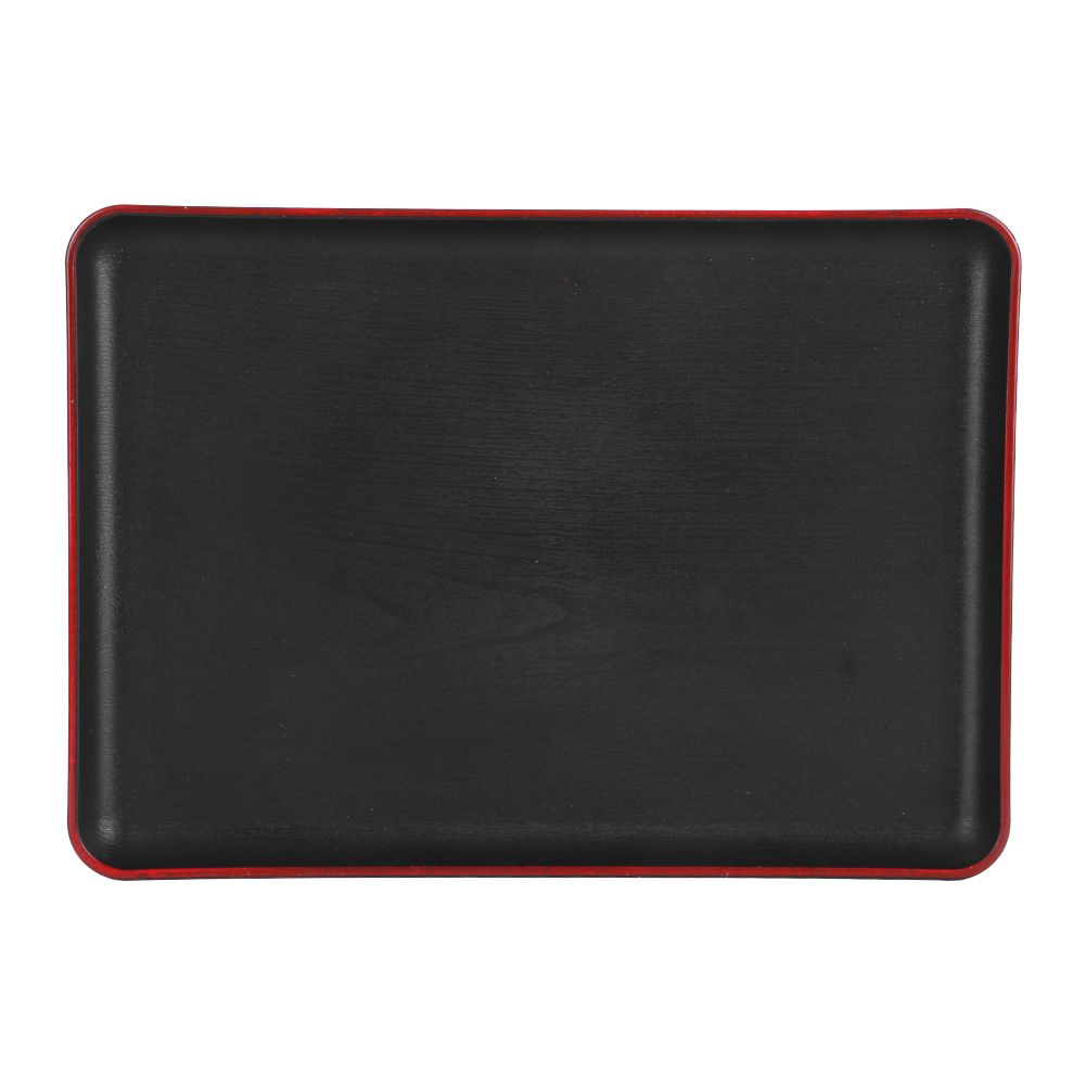 Tray Wood Grain Imitation Rectangular Acrylic Plastic Tray for Fast Food Hotel view 2