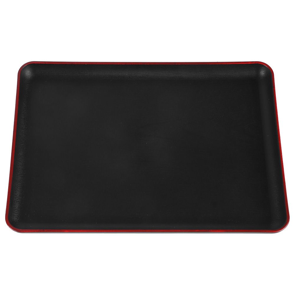 Tray Wood Grain Imitation Rectangular Acrylic Plastic Tray for Fast Food Hotel view 5