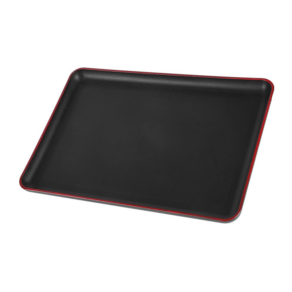 Tray Wood Grain Imitation Rectangular Acrylic Plastic Tray for Fast Food Hotel view 6