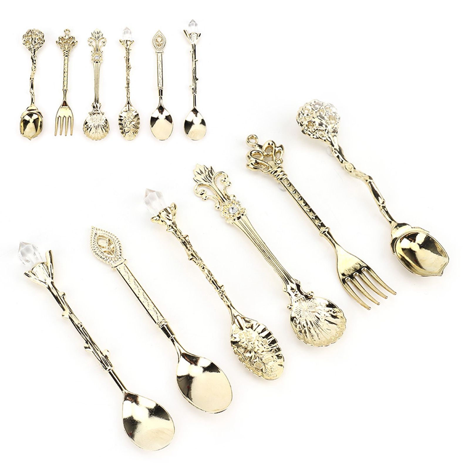 6Pcs/Set Innovative Vintage Retro Zinc Alloy Spoons Fork Set Cutlery Kitchen view 9
