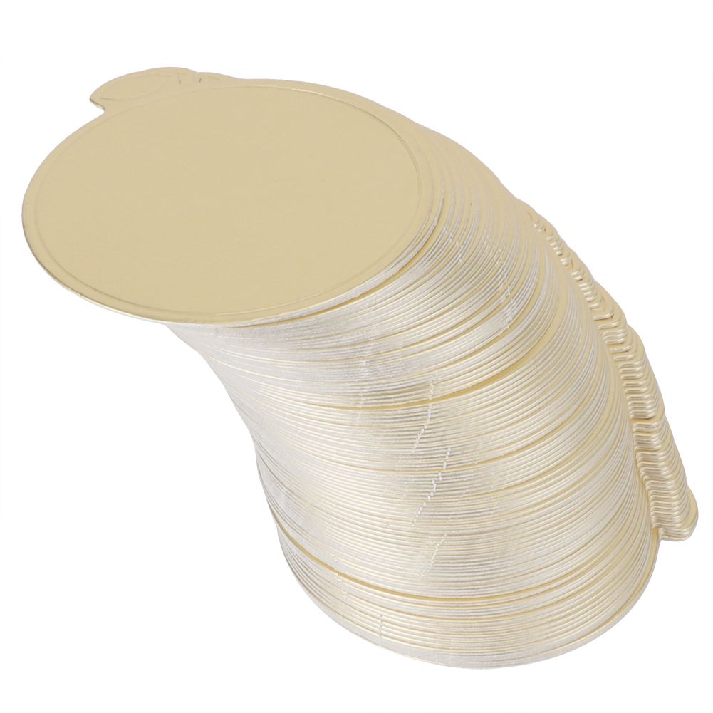 200Pcs Golden Cake Bottom Cardboard Round Desserts Pad Cake Bottom Tray view 3