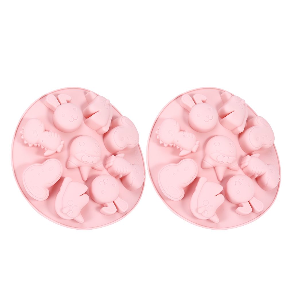 2pcs Cartoon Animals Shaped Silicone Cake Mold NonStick Chocolate Fondant view 3