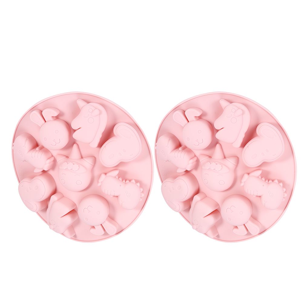 2pcs Cartoon Animals Shaped Silicone Cake Mold NonStick Chocolate Fondant view 4