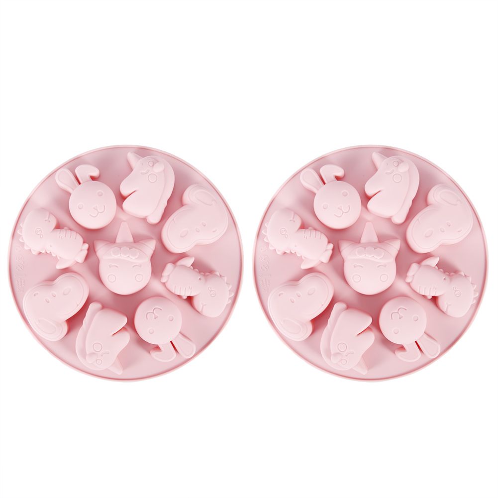 2pcs Cartoon Animals Shaped Silicone Cake Mold NonStick Chocolate Fondant view 5