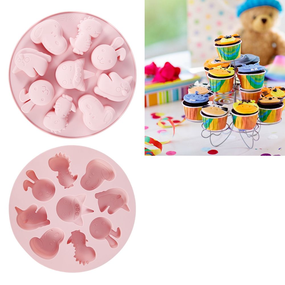 2pcs Cartoon Animals Shaped Silicone Cake Mold NonStick Chocolate Fondant view 10