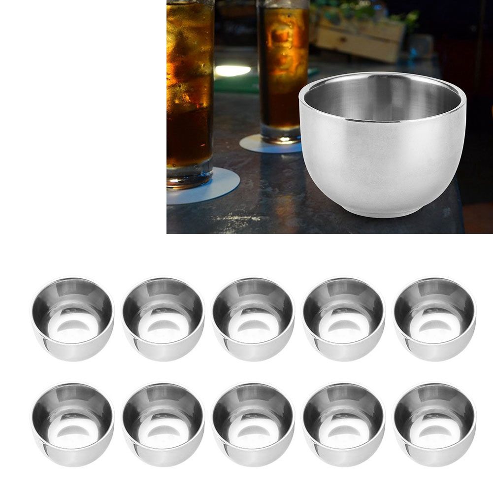 10Pcs Thicken Double Layer 304 Stainless Steel Water Cup for Children Kitchen view 9