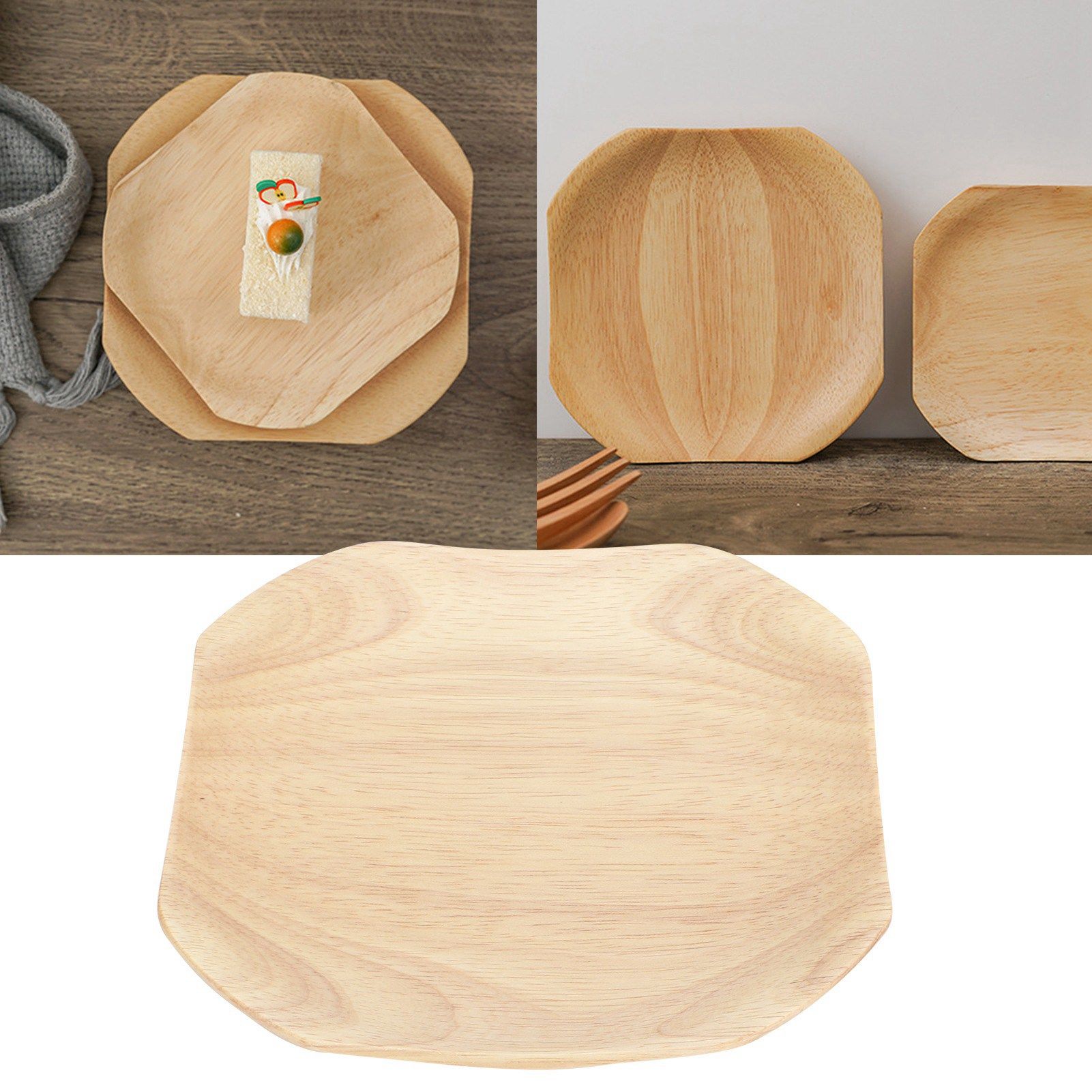 Square Wooden Sushi Dish Snacks Dried Cake Tray Dessert Plate for Home TablewareL view 9