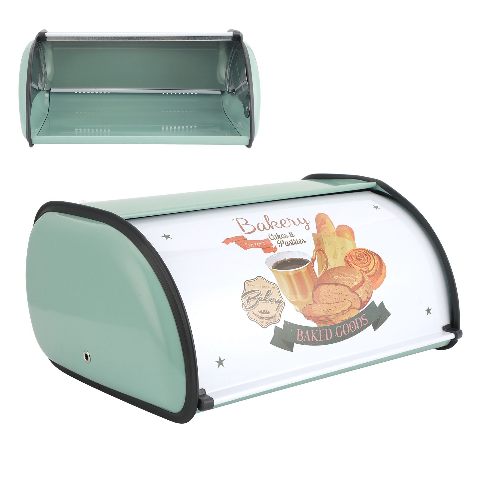 Kitchen Storage Supply Metal Bread Pastry Box Case Retro Home Furnishing Large view 6