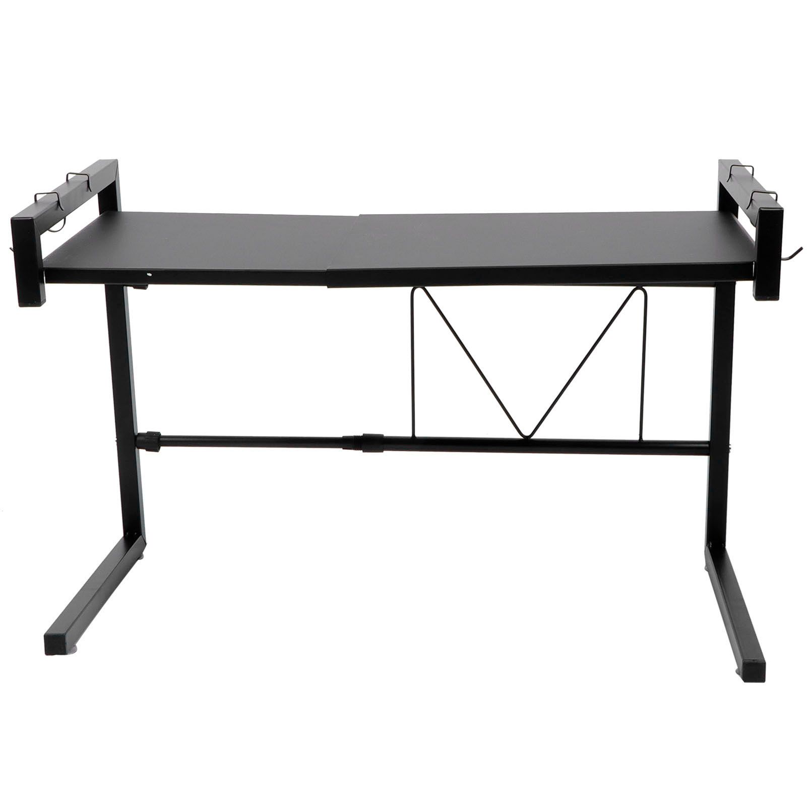 Black Telescopic Microwave Oven Rack Kitchen Storage Shelf Multifunctional view 8