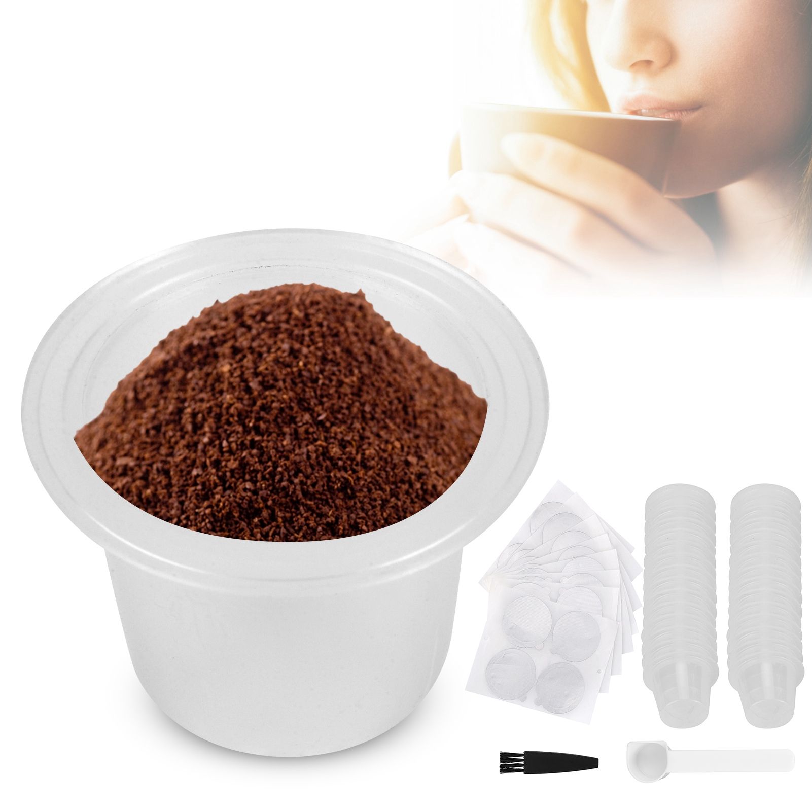Fit for Nespresso Disposable Coffee Capsule Shell Coffee Powder Filter Cup Kit view 9
