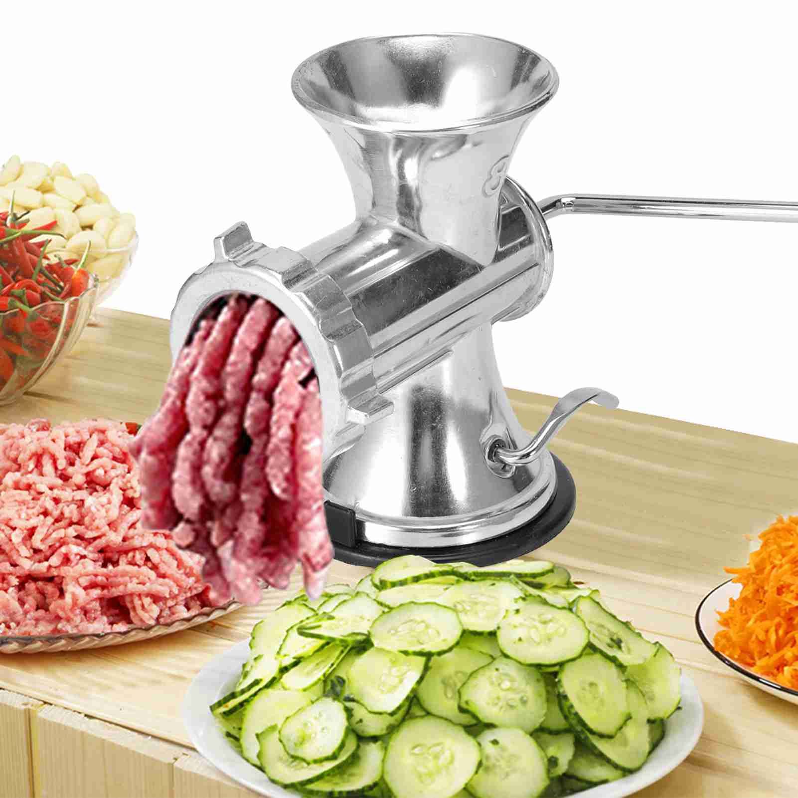 Aluminum Alloy Manual Meat Grinder Sausage Stuffer Grinding Machine Home view 11