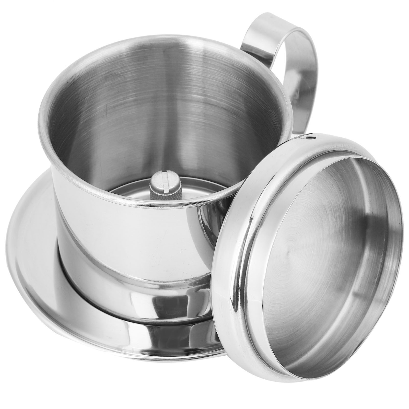 Drip Coffee Filter Pot Silver 304 Stainless Steel Hhousehold Bbrewing Coffee view 4