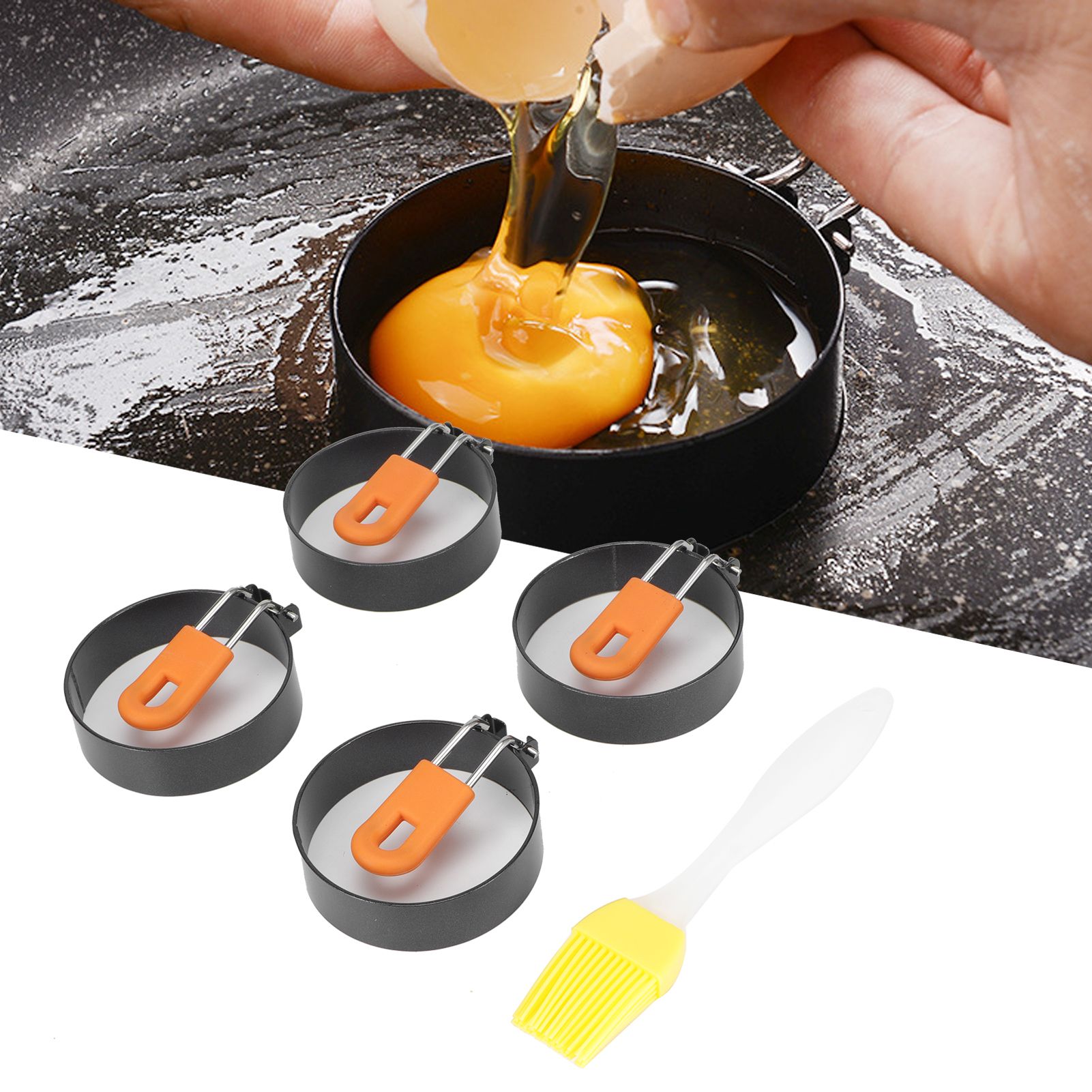 Round Egg Frying Ring with Non Stick Coating Pancake Fried Mold DIY Kitchen view 9