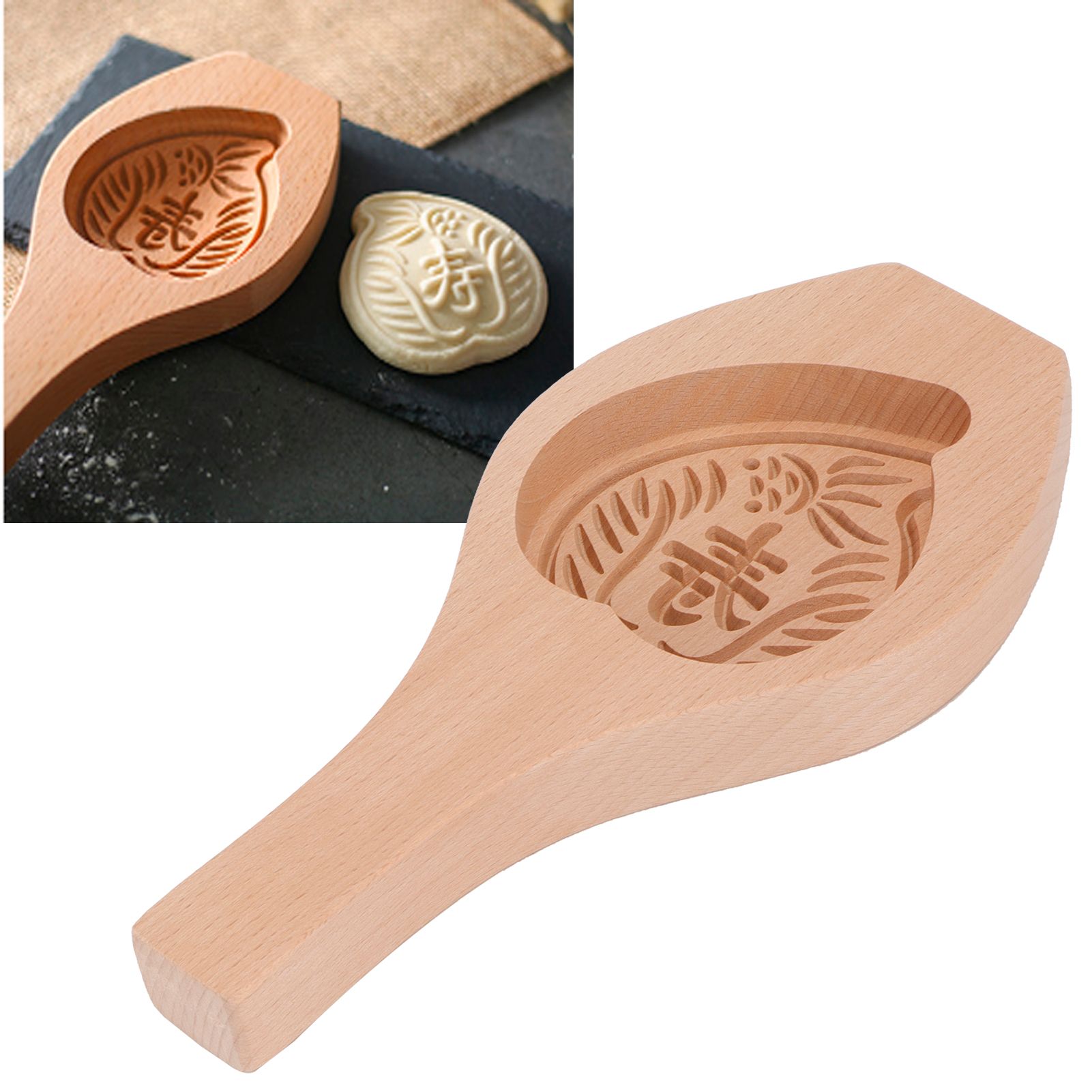 Wood Mooncake Mold DIY Cookies Fondant Cake Baking Mold Kitchen Decoration view 9