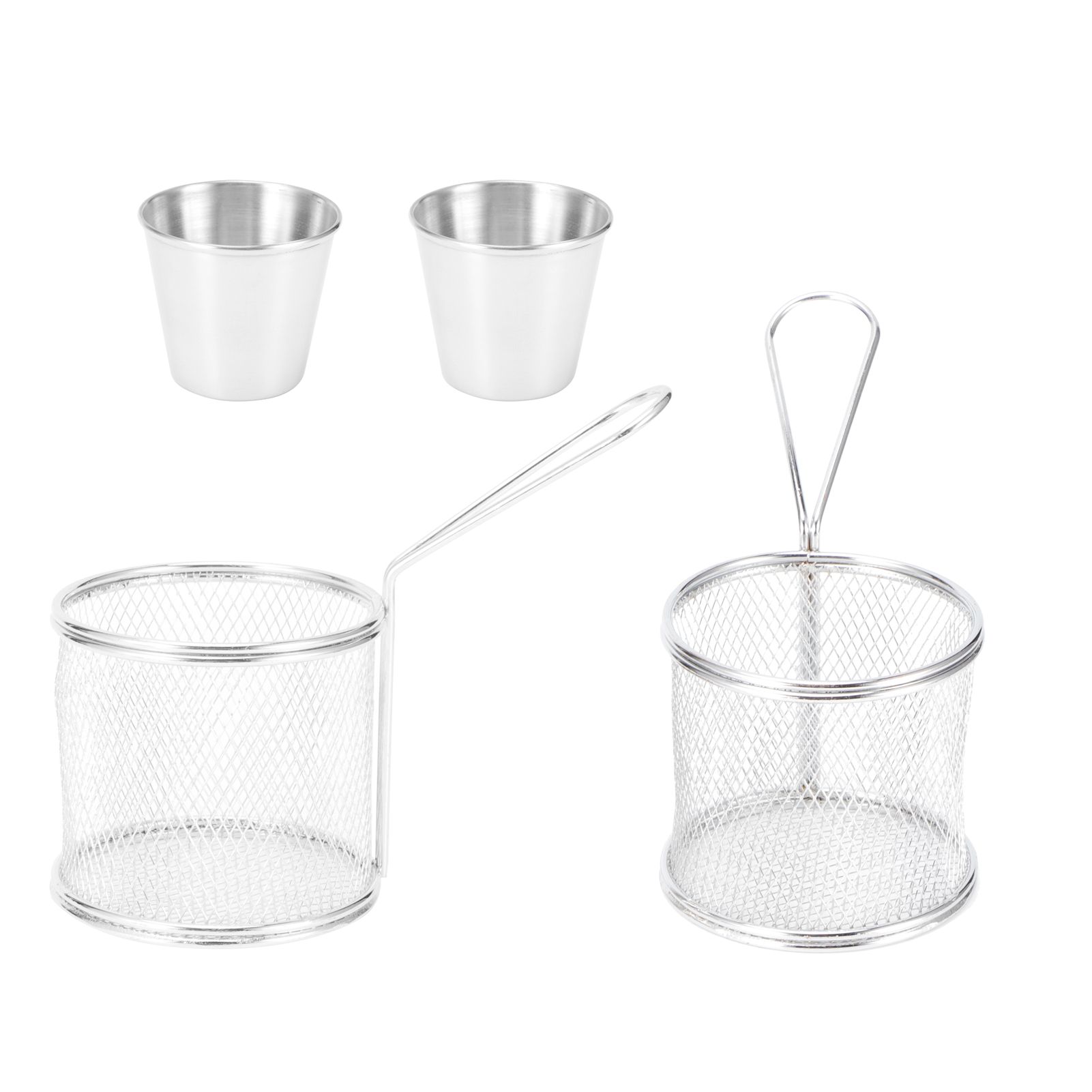 4Pcs/Set Mini Frying Basket Cylindrical French Fries Basket Colander for view 4