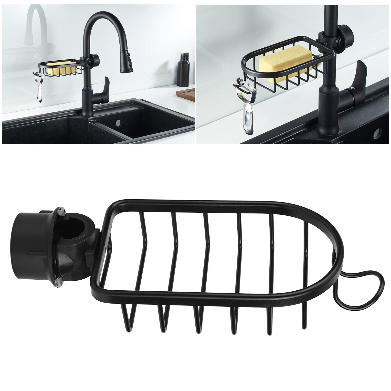 Faucet Storage Rack Kitchen Sink Hanging Drain Basket Holder Organizer view 9