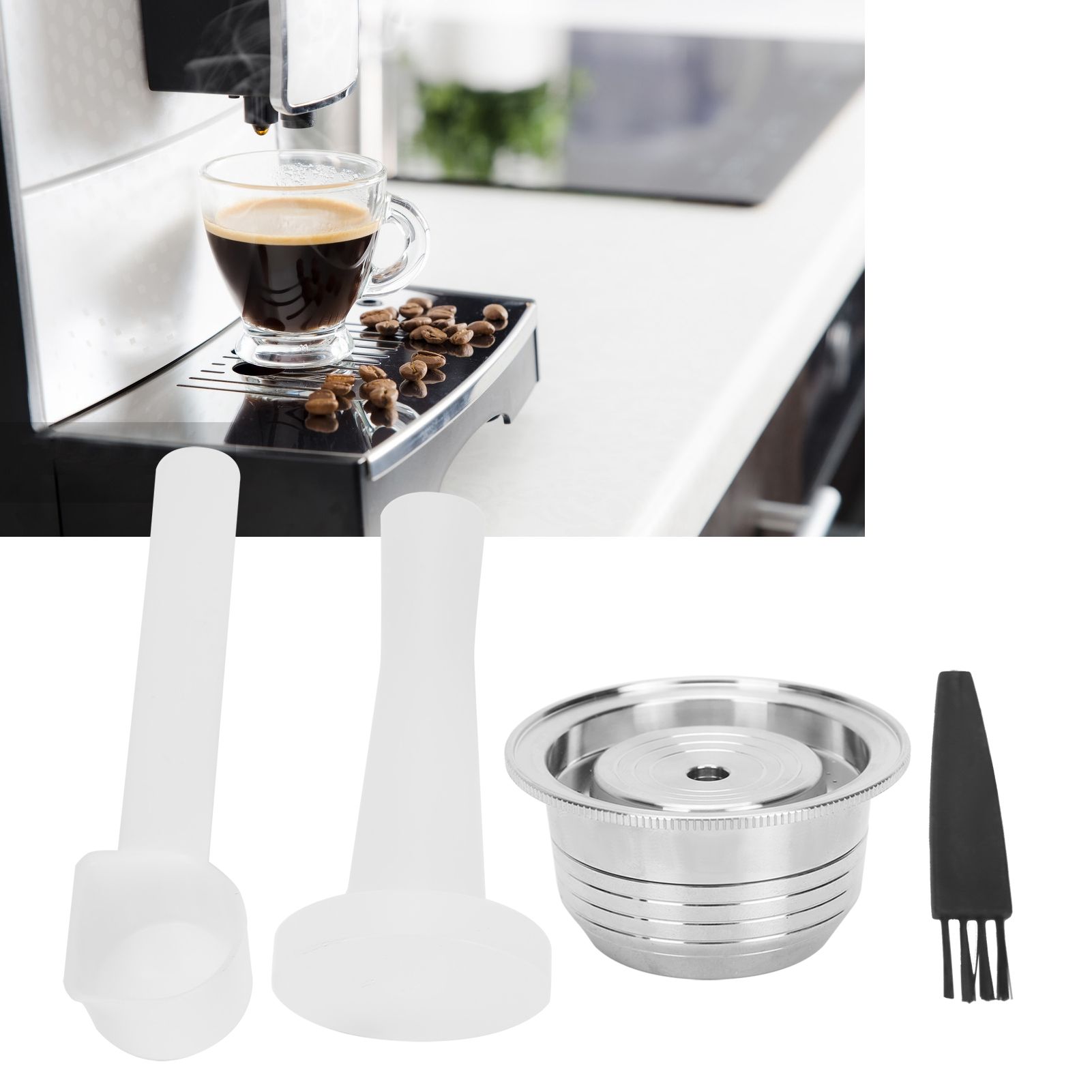 Coffee Capsule Stainless Steel Reusable Refillable Coffee Filter Kit for view 10