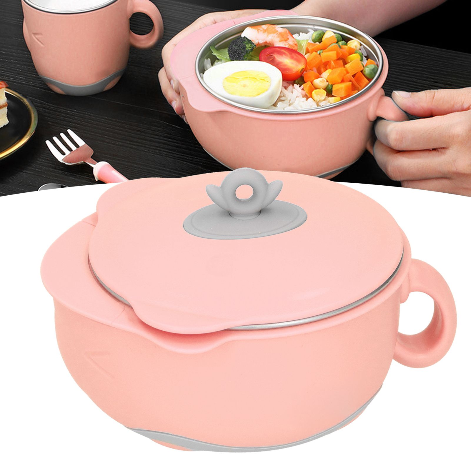 Toddler Children Bowl 316 Stainless Steel Thermal Food Container Tableware view 9