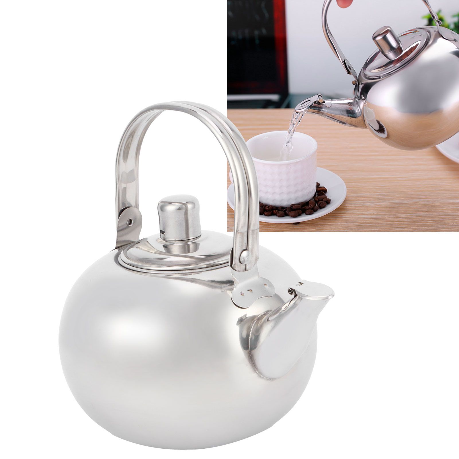 304 Stainless Steel Teapot Flat Bottom Induction Cooker Water Kettle Tea Pot view 9